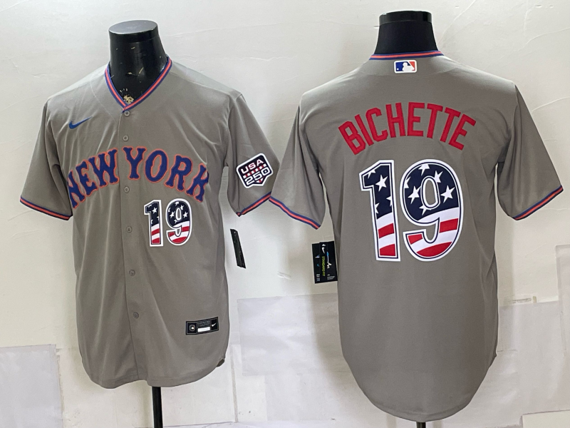 Men MLB New York Mets #19 Bichette grey 2026 Nike jersey 071500